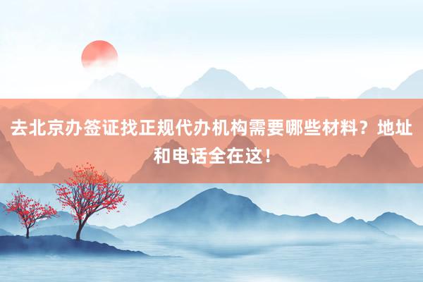 去北京办签证找正规代办机构需要哪些材料？地址和电话全在这！