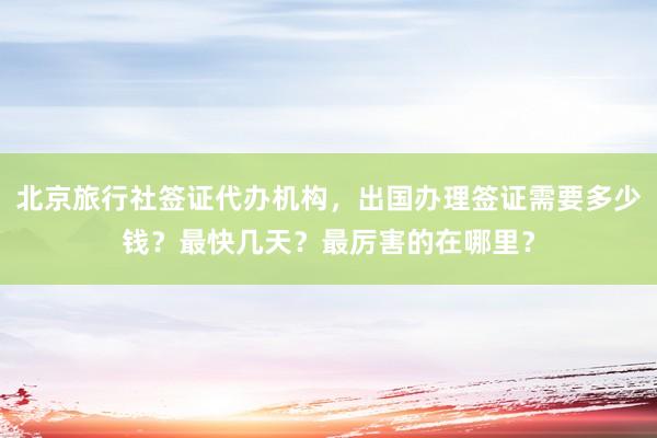 北京旅行社签证代办机构，出国办理签证需要多少钱？最快几天？最厉害的在哪里？