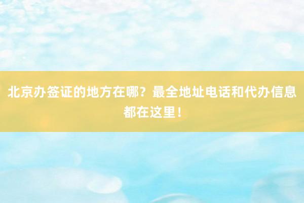 北京办签证的地方在哪？最全地址电话和代办信息都在这里！