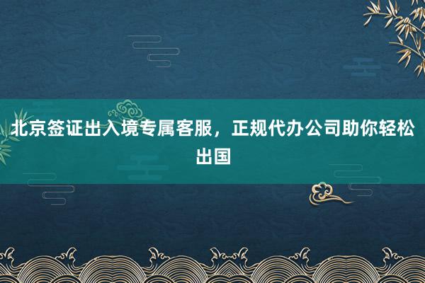 北京签证出入境专属客服，正规代办公司助你轻松出国