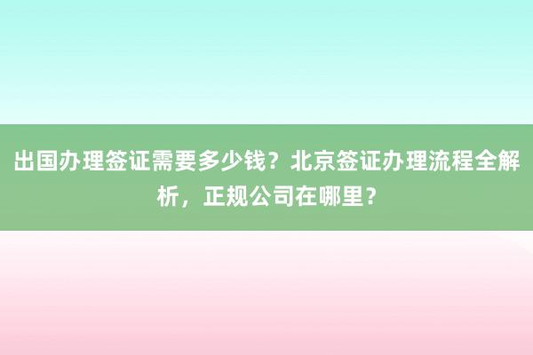 出国办理签证需要多少钱？北京签证办理流程全解析，正规公司在哪里？