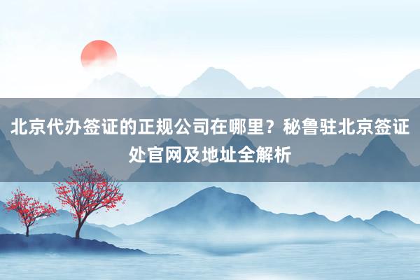北京代办签证的正规公司在哪里？秘鲁驻北京签证处官网及地址全解析