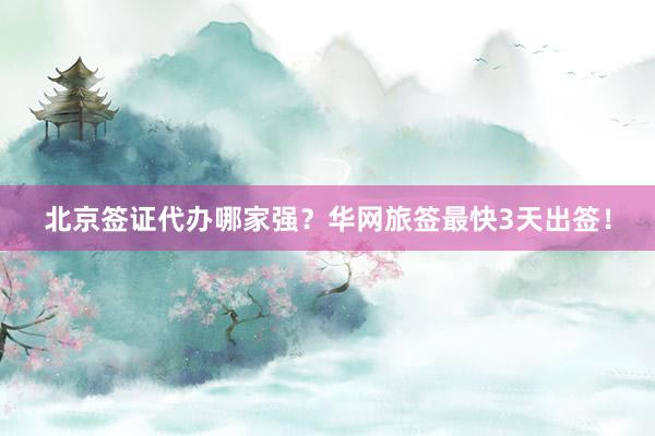 北京签证代办哪家强？华网旅签最快3天出签！
