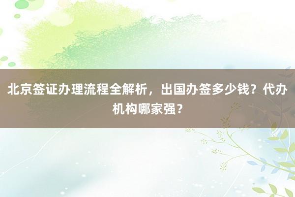 北京签证办理流程全解析，出国办签多少钱？代办机构哪家强？