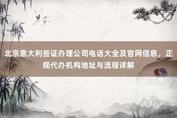北京意大利签证办理公司电话大全及官网信息，正规代办机构地址与流程详解