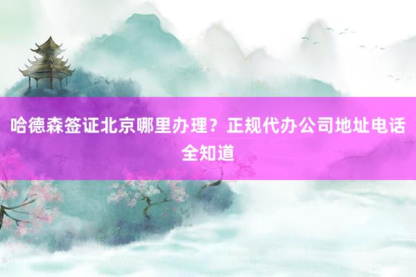 哈德森签证北京哪里办理？正规代办公司地址电话全知道