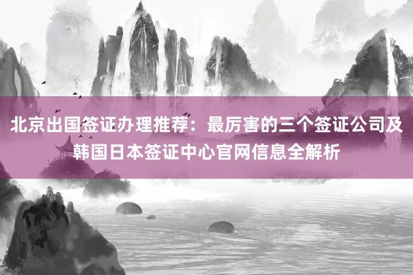 北京出国签证办理推荐：最厉害的三个签证公司及韩国日本签证中心官网信息全解析