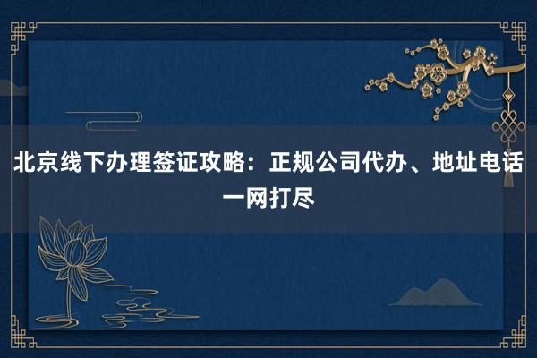 北京线下办理签证攻略：正规公司代办、地址电话一网打尽
