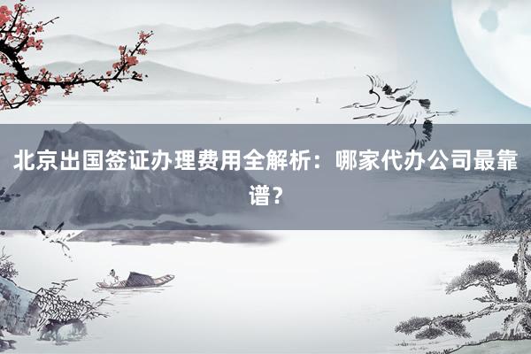 北京出国签证办理费用全解析：哪家代办公司最靠谱？